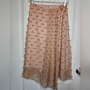 Jill Stuart Brand Elegant Pink Sheer Textured Women's Skirt
